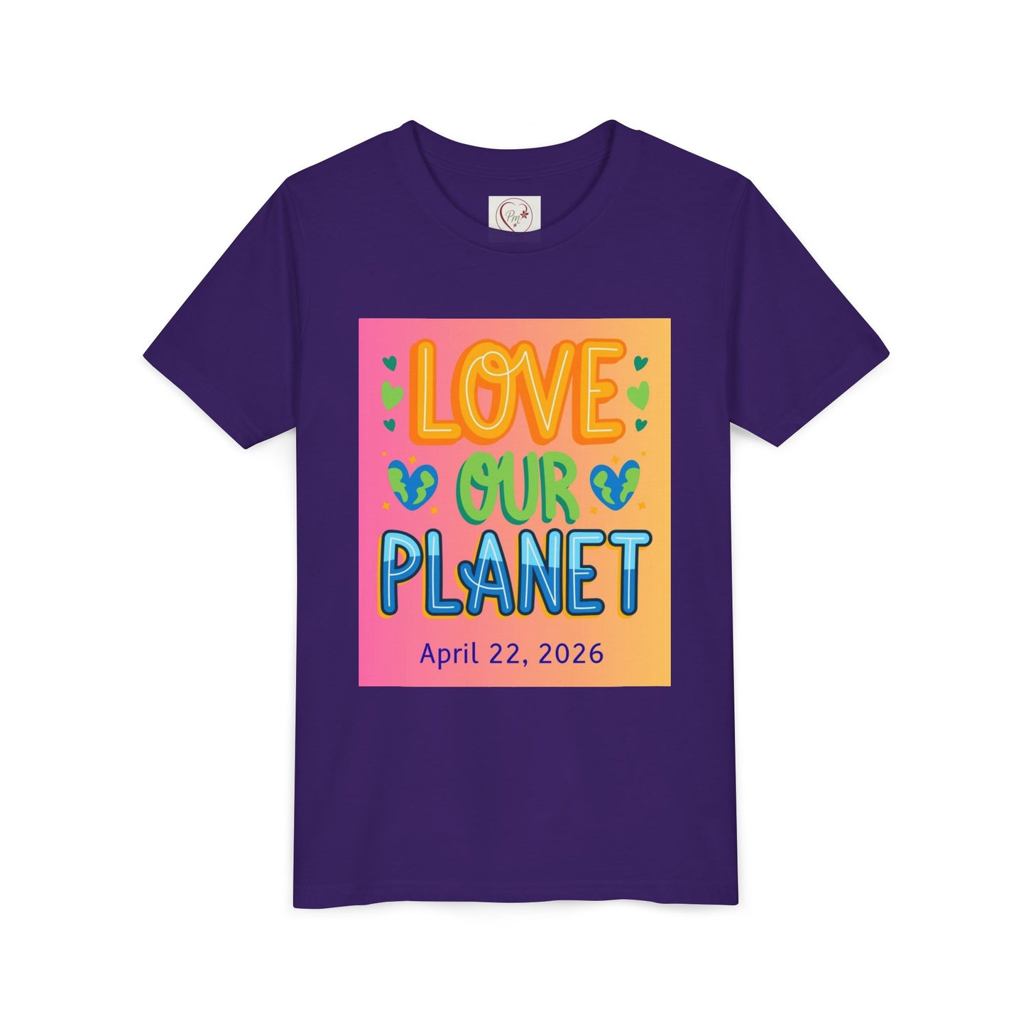 Soft cotton youth tee with Love Our Planet and Happy Earth Day graphics. Perfect for school celebrations and eco-conscious kids. Sizes S-XL.
Team Purple