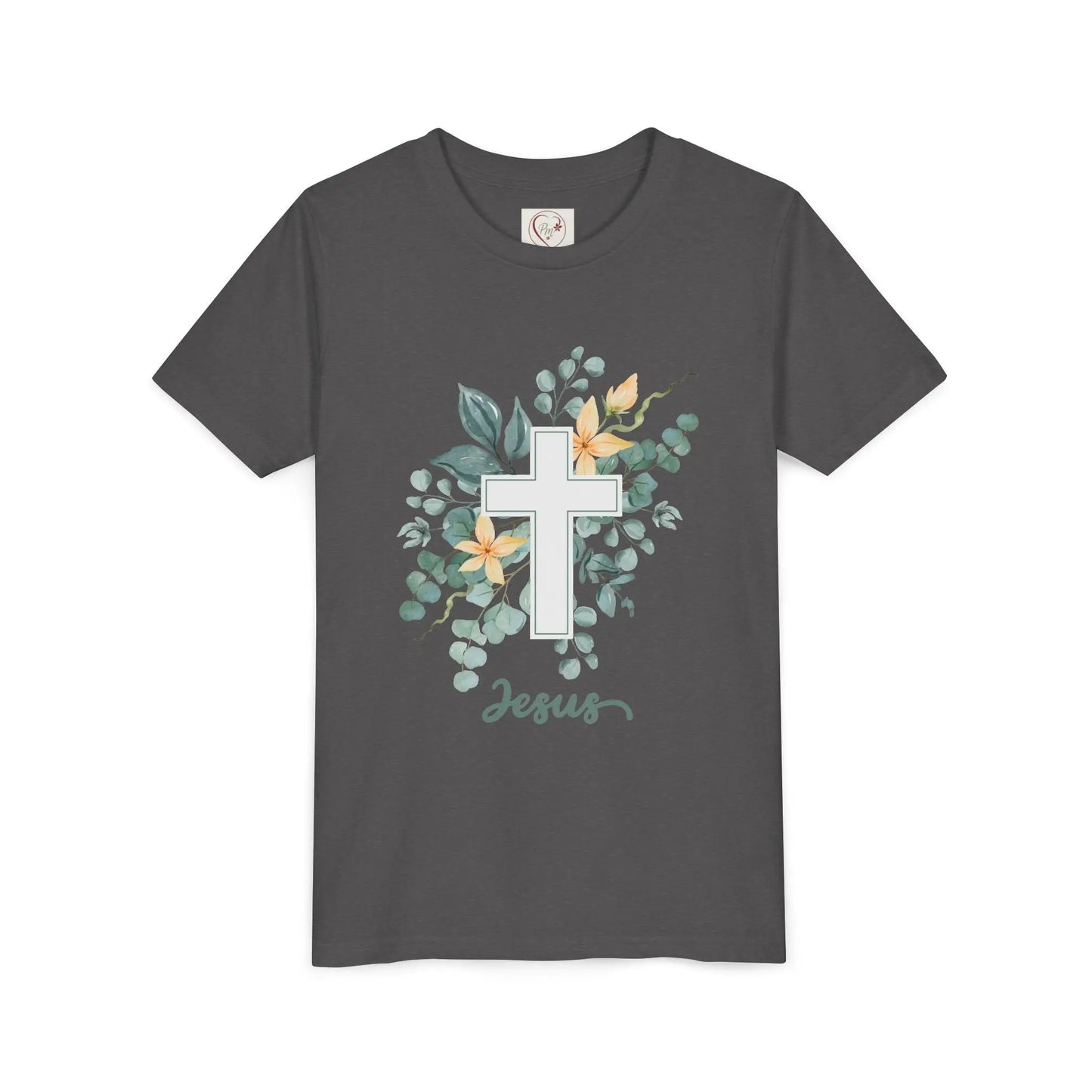 Soft cotton youth tee with watercolor cross, eucalyptus, and blossoms. Perfect for Easter, church, and faith-based celebrations. Sizes S-XL.
Asphalt