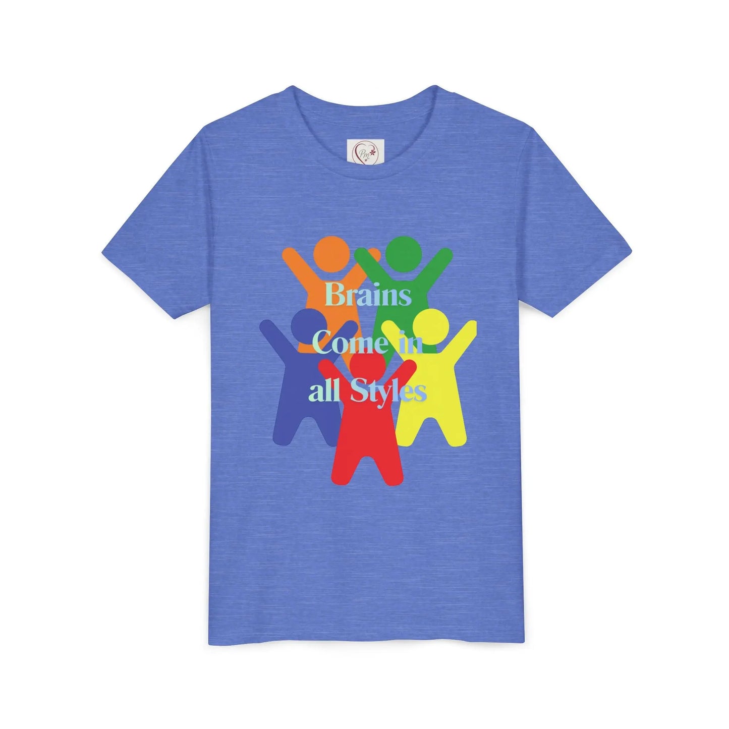 Youth Tee - Rainbow Kids Diversity & Inclusion Shirt | PM Creations 25
Heather Columbia Blue