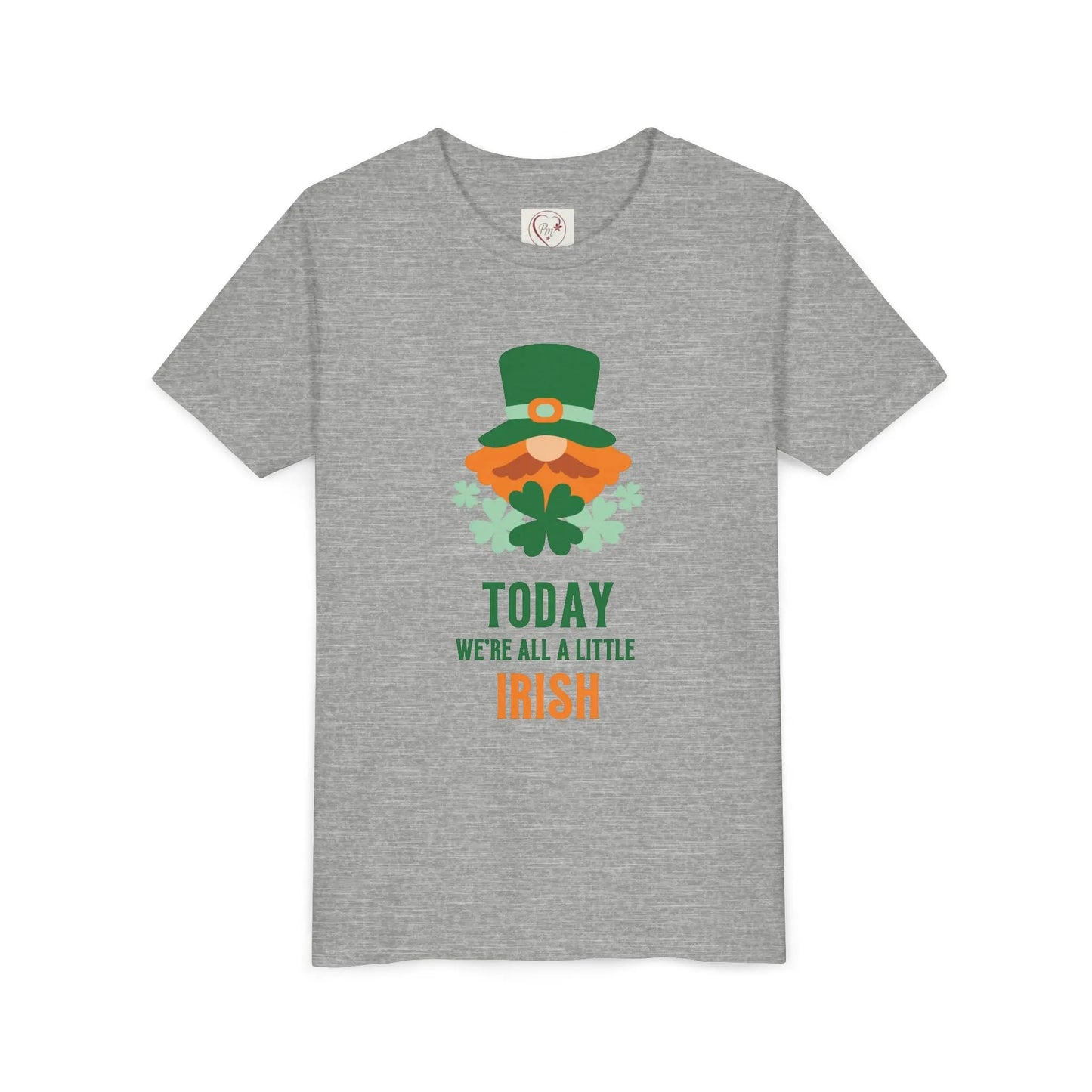 Soft cotton youth tee with cheerful leprechaun and Today We're All a Little Irish message. Perfect for St. Patrick's Day celebrations. Sizes S-XL.
Athletic Heather