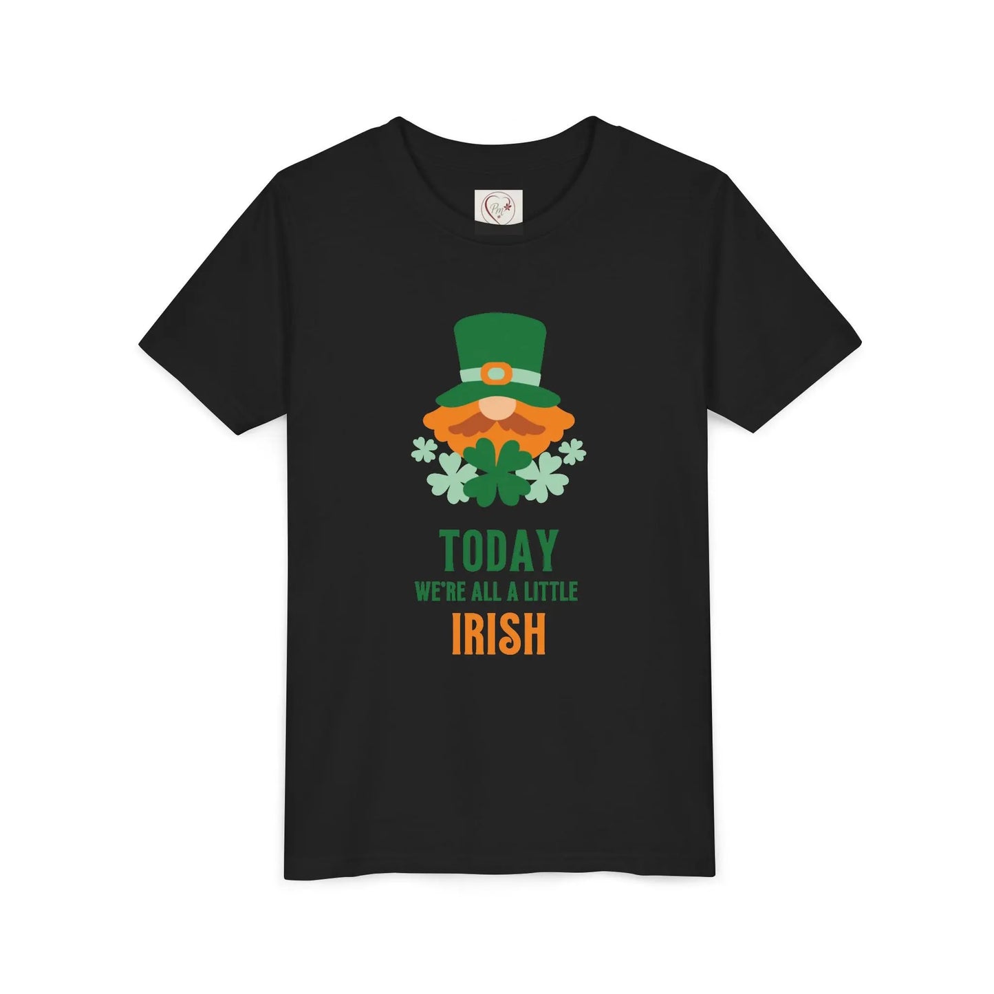Soft cotton youth tee with cheerful leprechaun and Today We're All a Little Irish message. Perfect for St. Patrick's Day celebrations. Sizes S-XL.
Black
