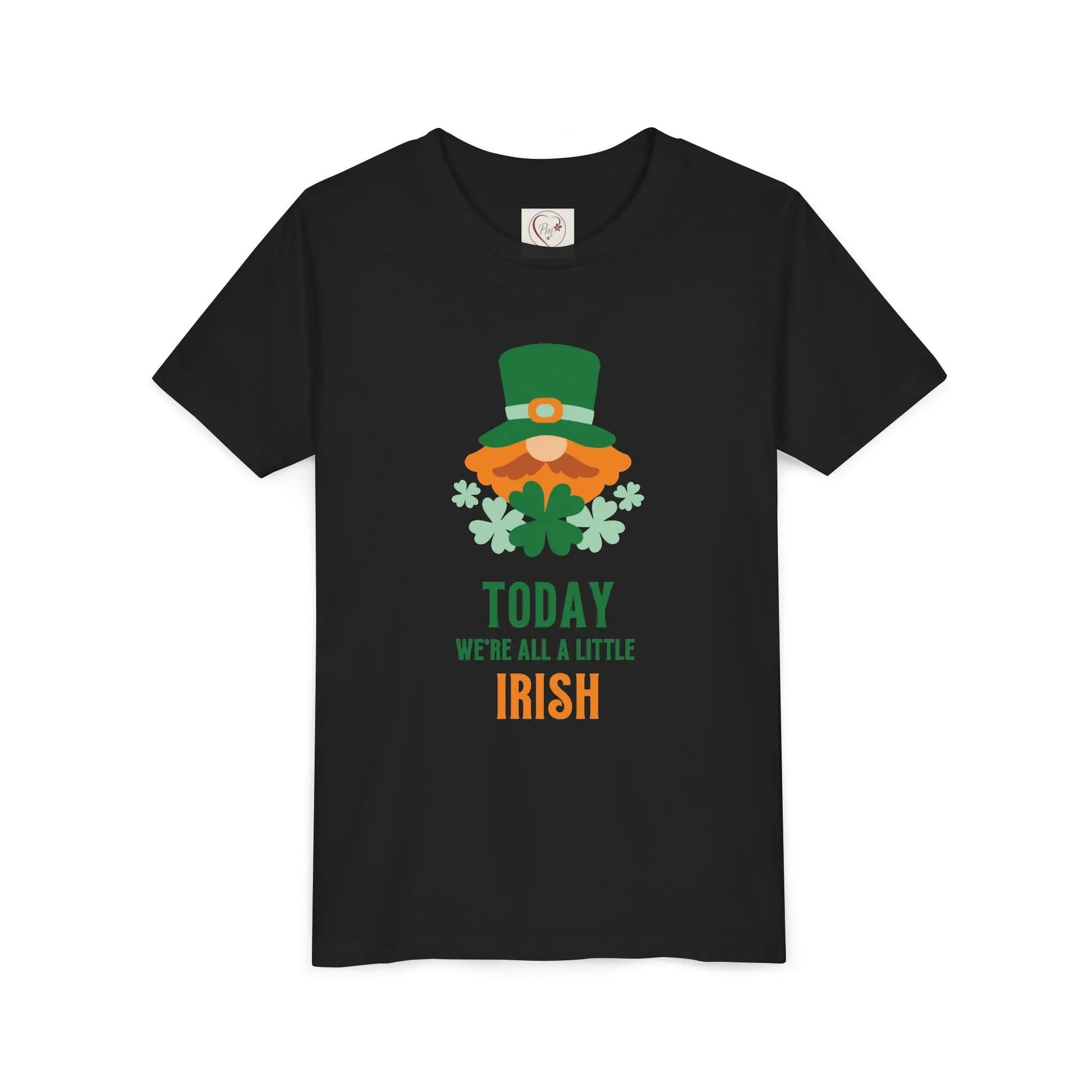 Soft cotton youth tee with cheerful leprechaun and Today We're All a Little Irish message. Perfect for St. Patrick's Day celebrations. Sizes S-XL.
Black
