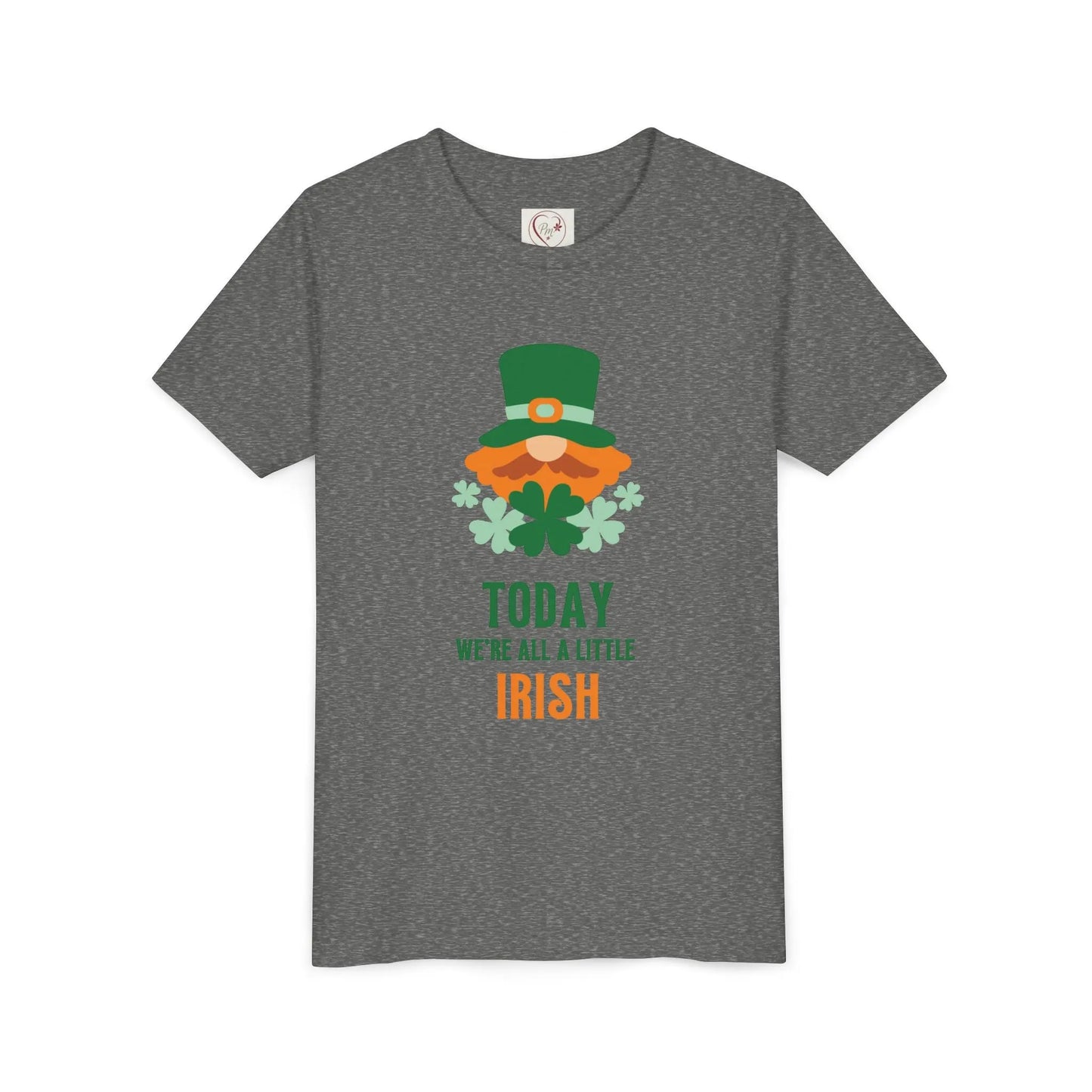 Soft cotton youth tee with cheerful leprechaun and Today We're All a Little Irish message. Perfect for St. Patrick's Day celebrations. Sizes S-XL.
Deep Heather